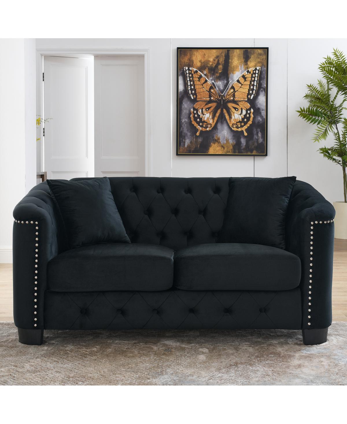 Streamdale Furniture Modern Chesterfield 2-Seater Sofa with Nailhead Trim