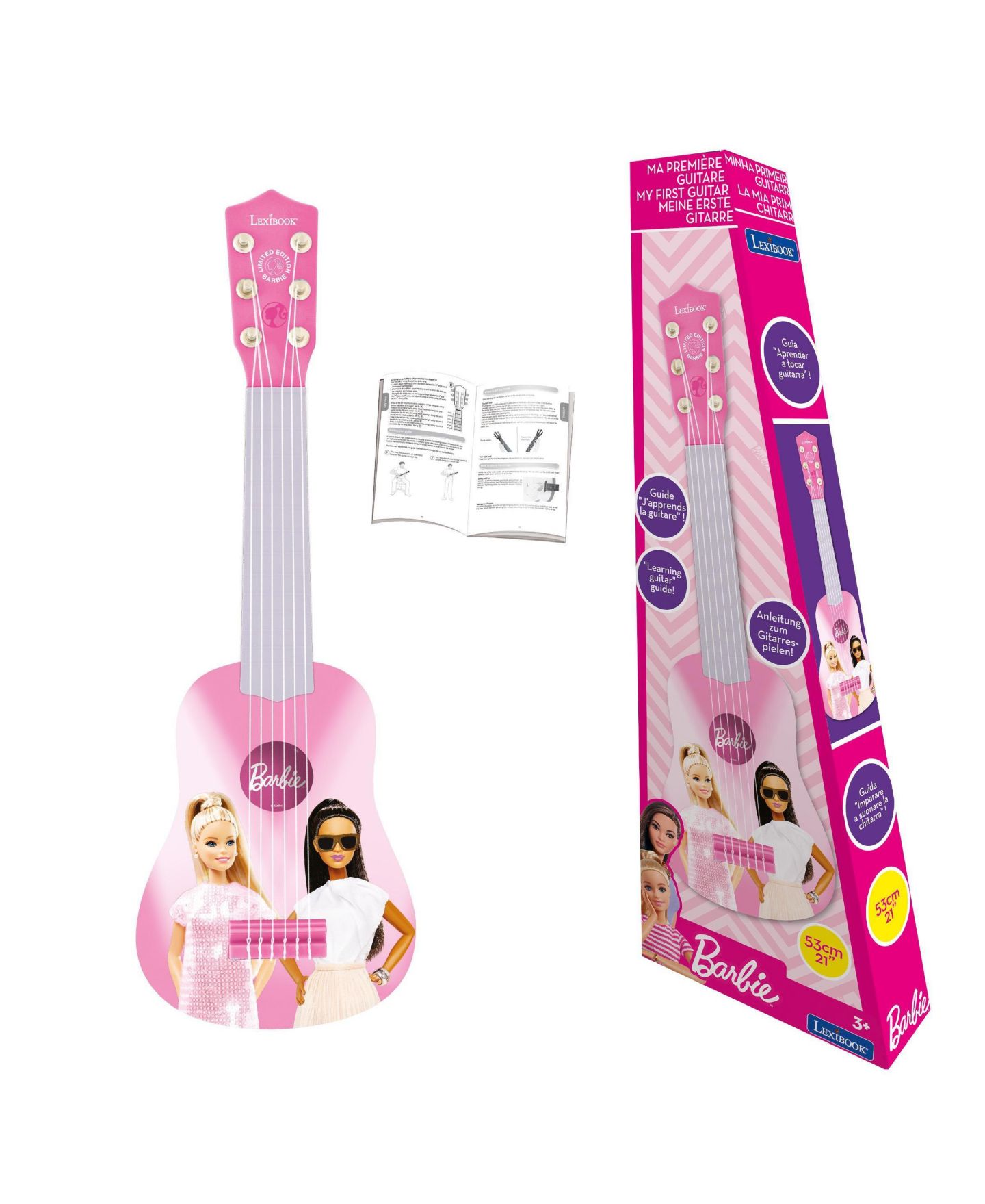 Детская игрушка Barbie My First Guitar 6-String with Learning Guide, от 6 лет, цвет: Разноцветный — фото 1