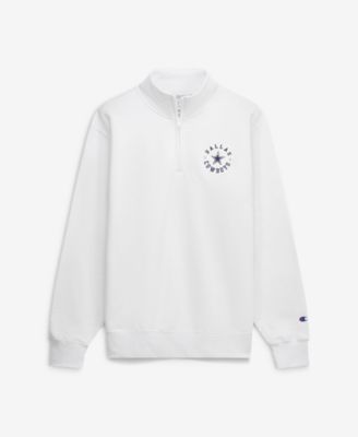 Men's White Dallas Cowboys Powerblend Quarter-Zip Pullover