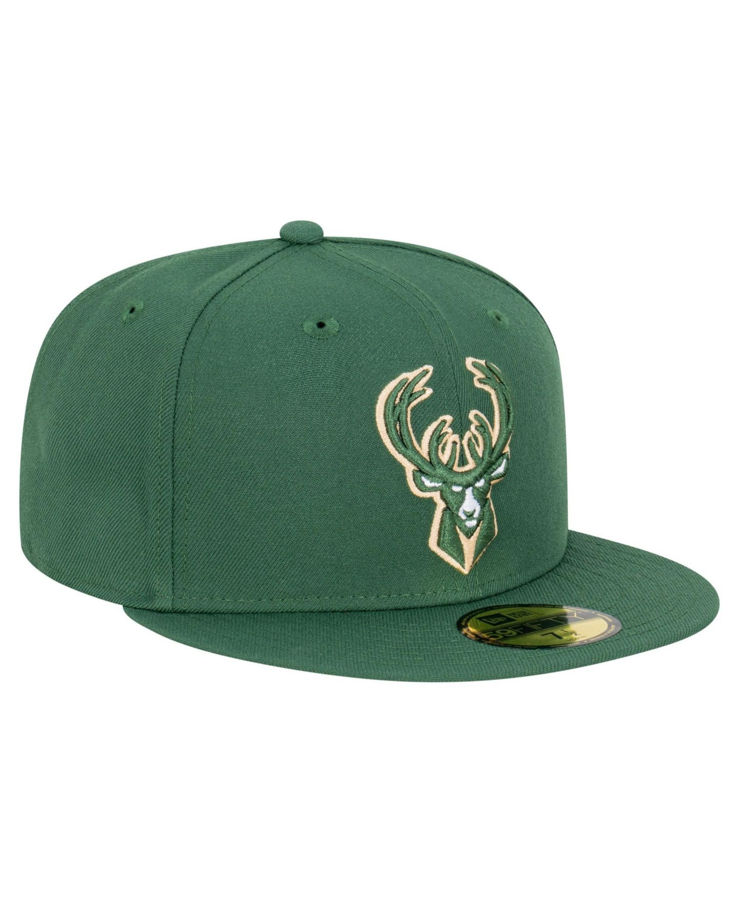 Мужская кепка New Era Hunter Green Milwaukee Bucks Team 59FIFTY Fitted Hat — фото 3