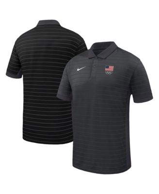 Men's Black Team USA Victory Stripe Dri-FIT Polo