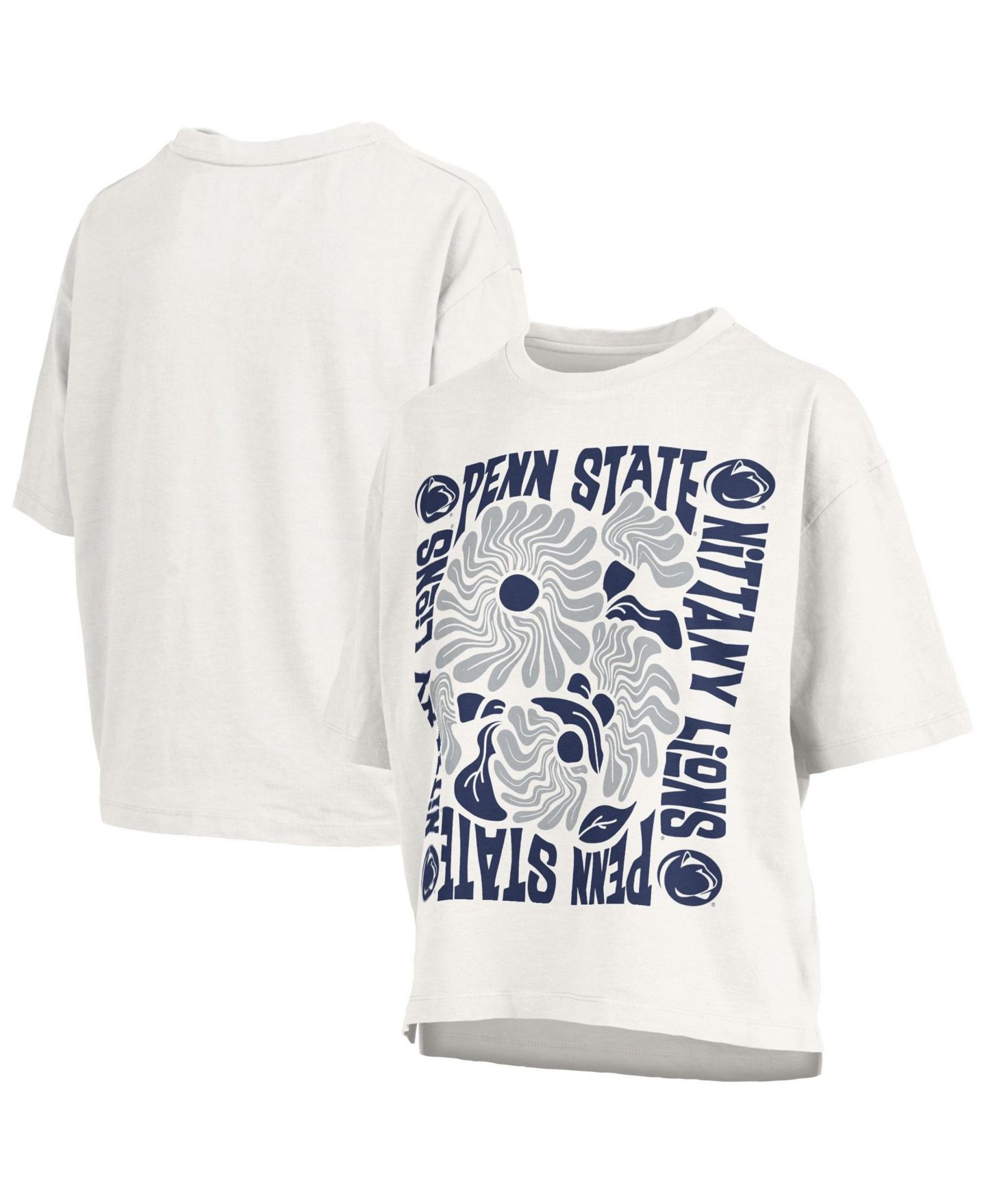 Женская футболка Pressbox White Penn State Nittany Lions Elena Oversized Slub — фото 1