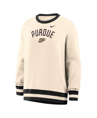 Women's Natural Purdue Boilermakers Oversized Phoenix Fleece Sweatshirt