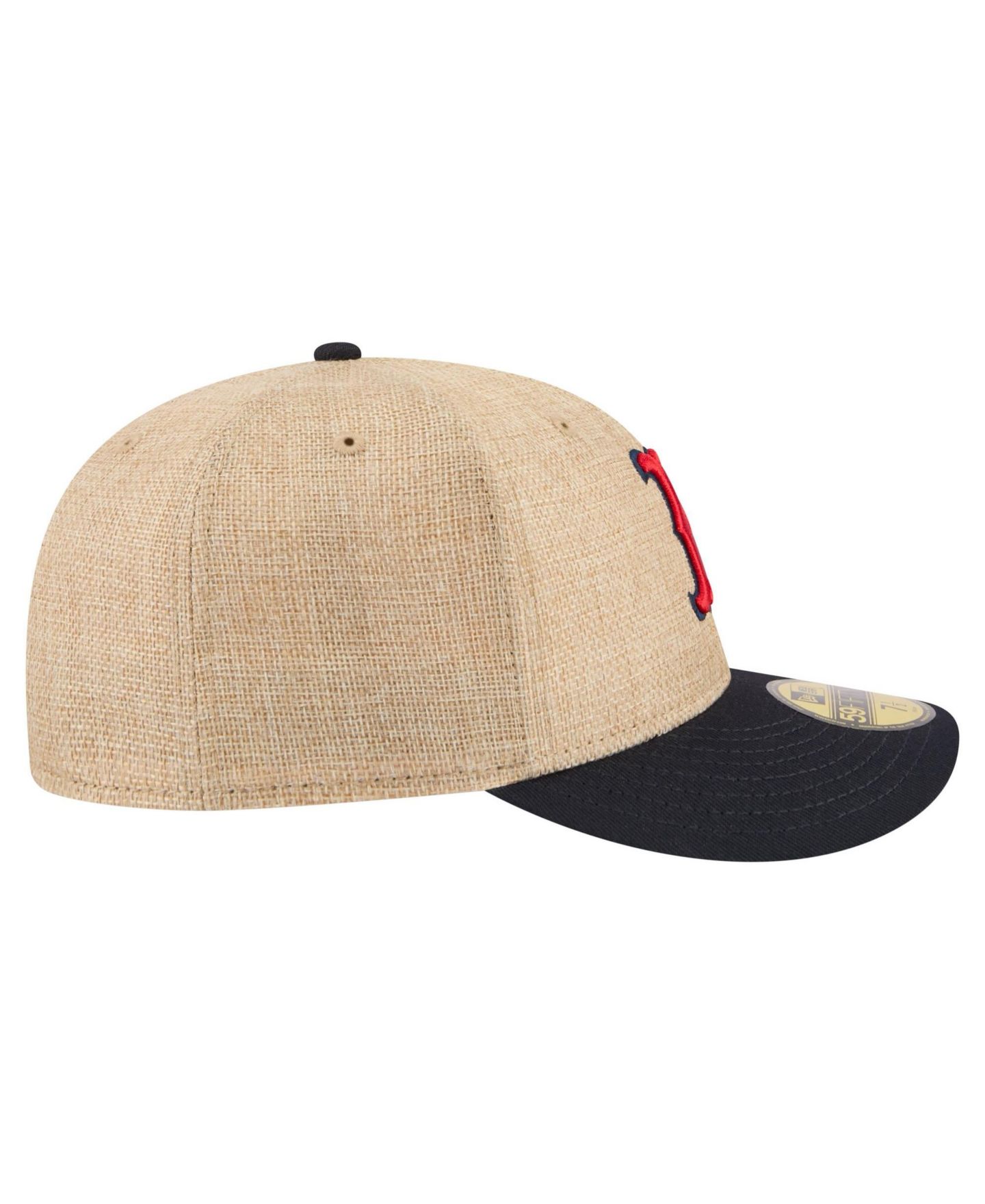 Мужская кепка New Era Natural/Navy Boston Red Sox Twine 59FIFTY Fitted Hat — фото 7