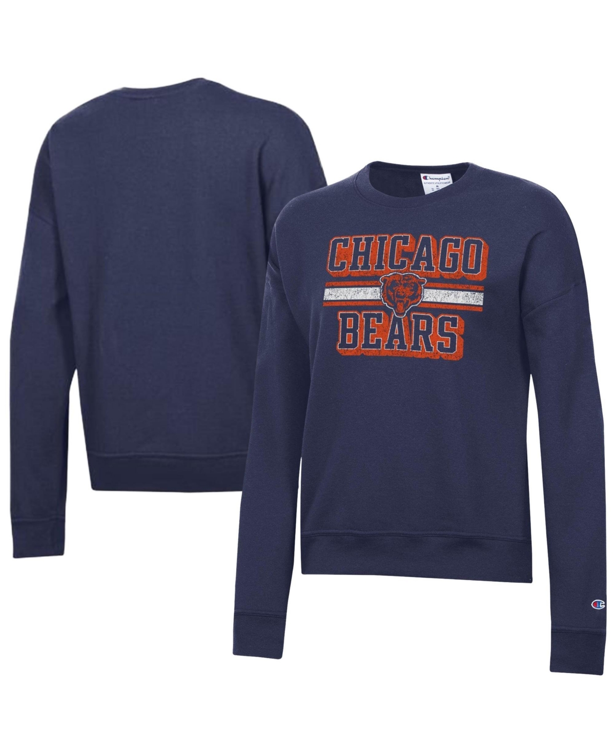 Champion Women's Chicago Bears Powerblend Graphic Pullover Sweatshirt - Navy