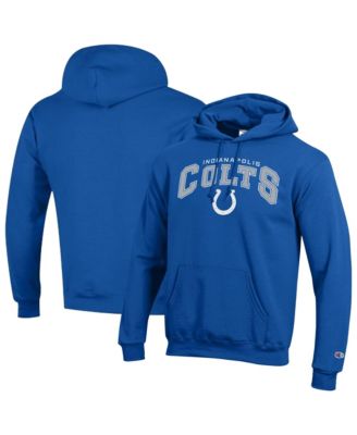 Men's Royal Indianapolis Colts Powerblend Arch over Logo Hoodie