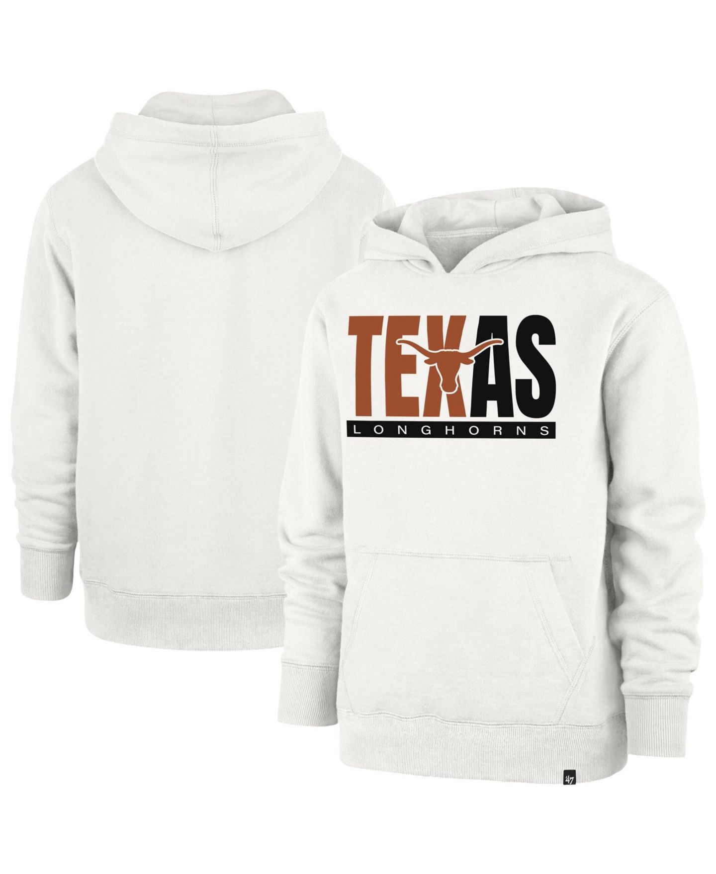 Детское худи '47 Brand '47 Cream Texas Longhorns Block Text Pullover — фото 1