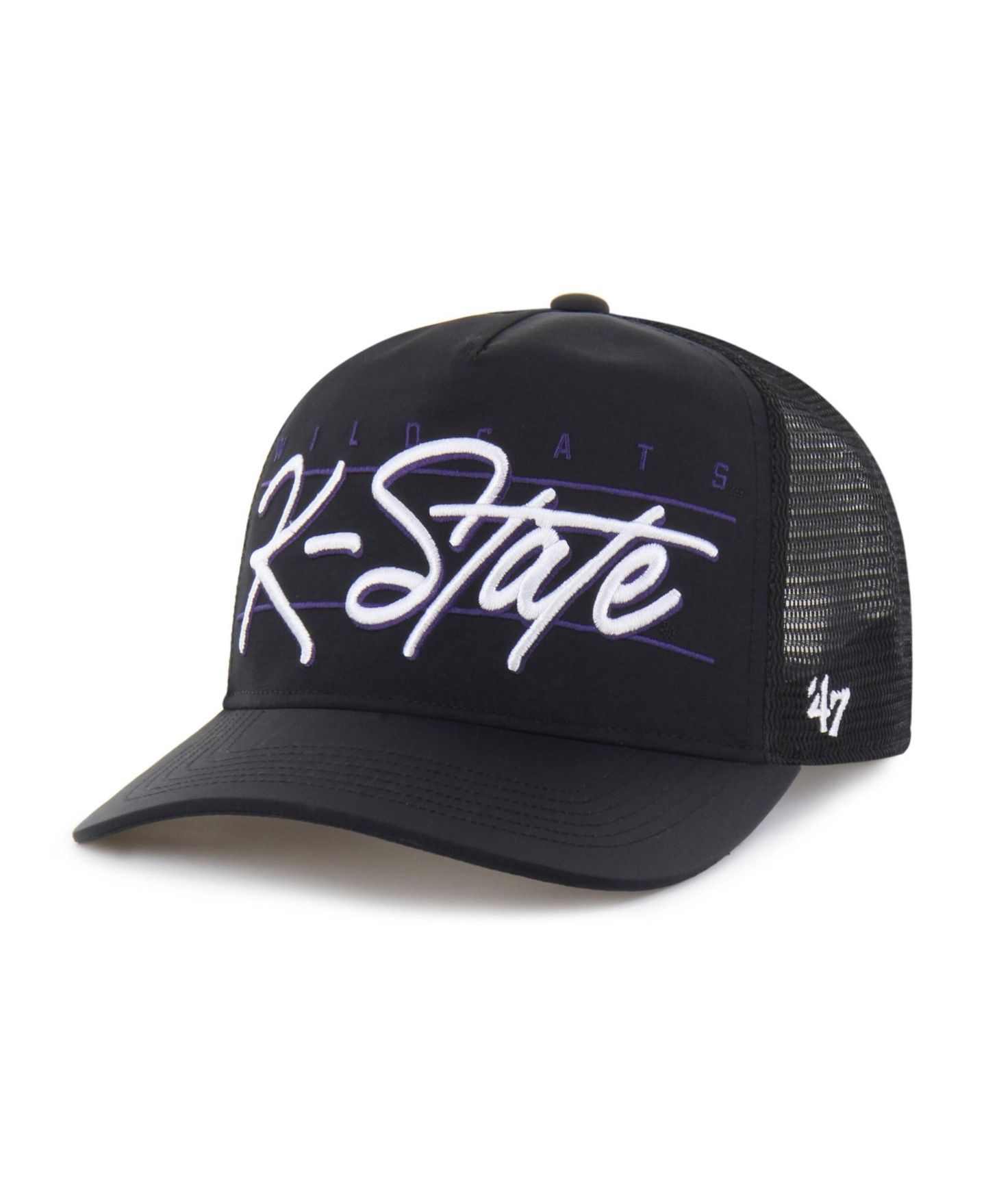 Кепка '47 Brand Black Kansas State Wildcats brrr° Condor Mesh Hitch Adjustable Hat — фото 1