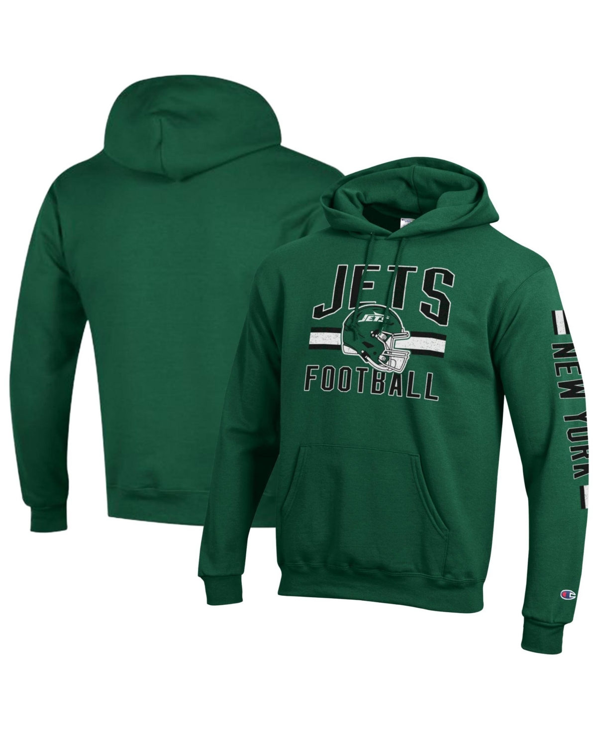 Champion Men's New York Jets Powerblend Graphic Hoodie - Green