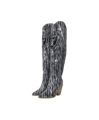  Las Vegas Raiders Over-the-Knee Two-Tone Sequin Boots