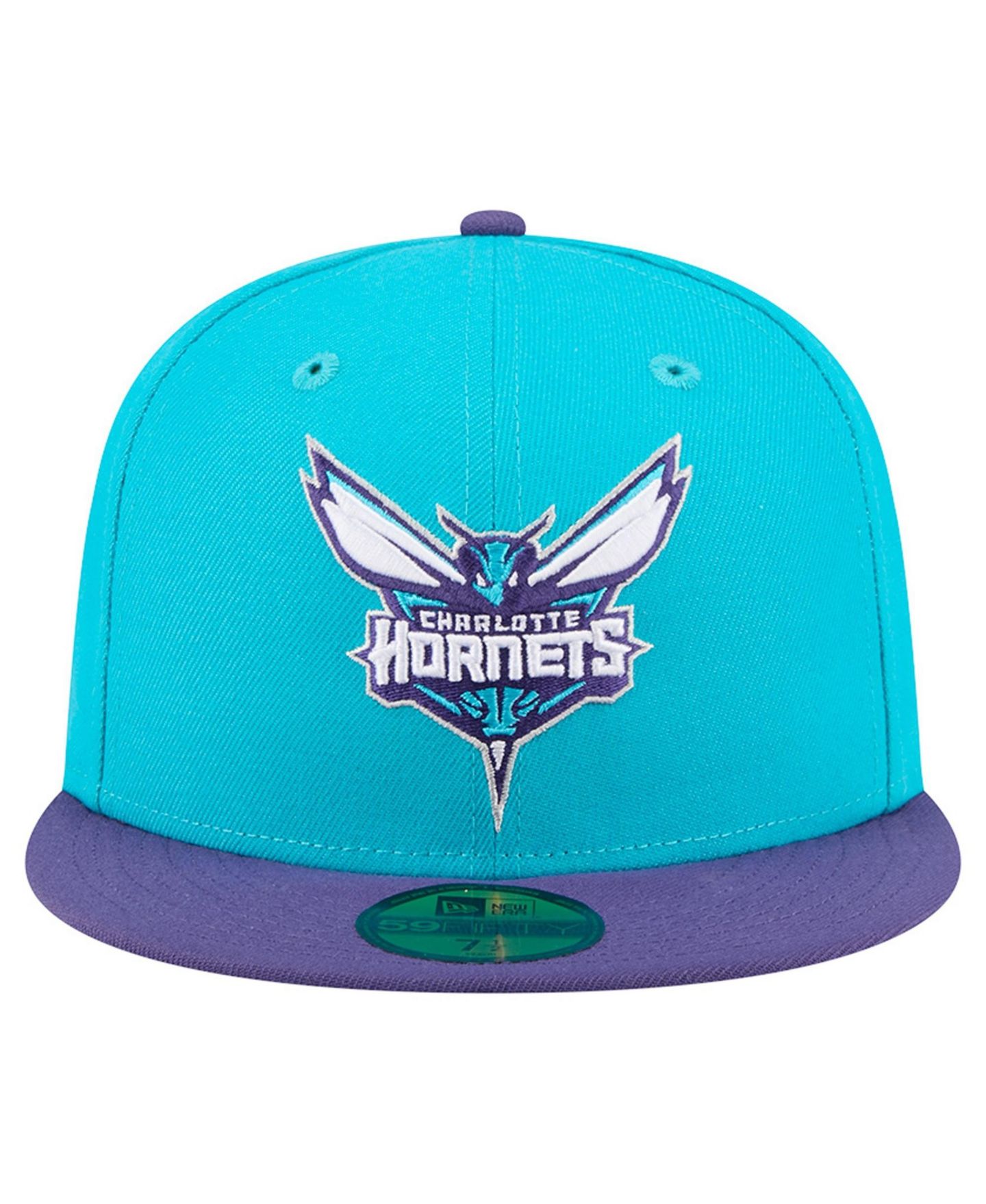 Мужская кепка New Era Teal Charlotte Hornets Two-Tone 59FIFTY Fitted Hat — фото 3