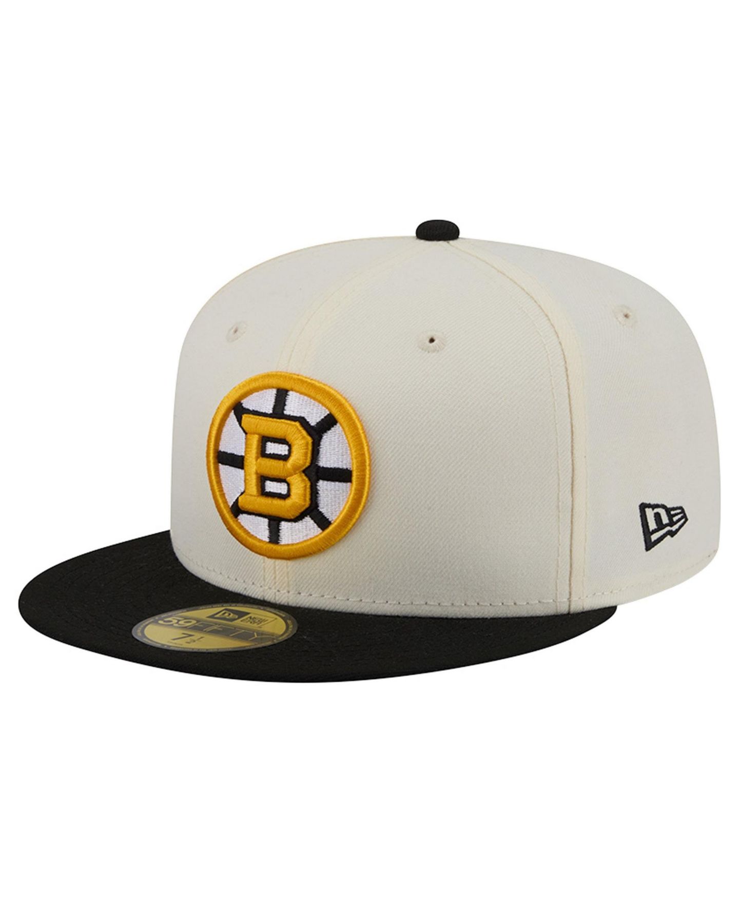 Мужская кепка New Era Cream Boston Bruins 250th Anniversary of the United States Two-Tone 59FIFTY Fitted Hat — фото 4