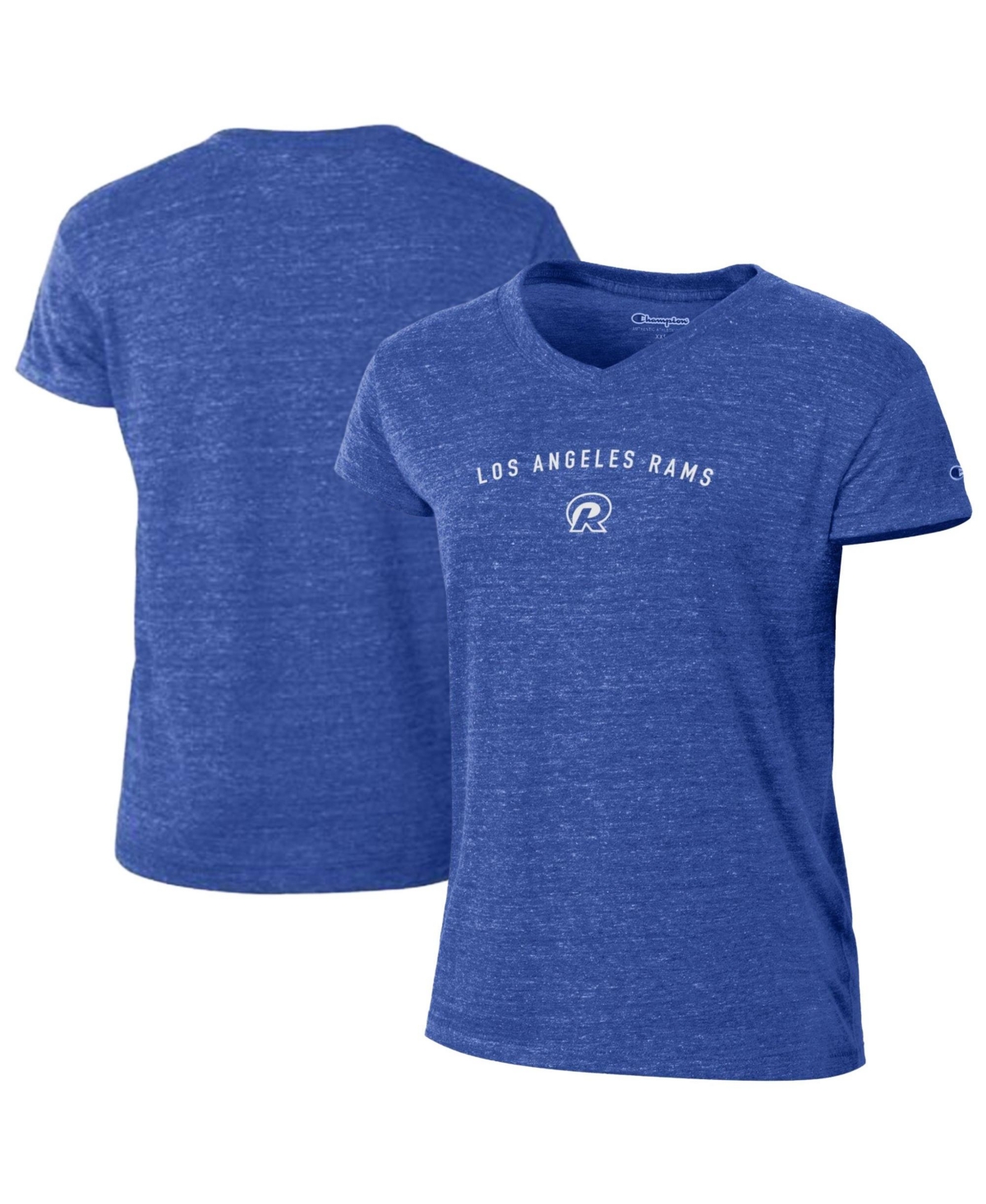Champion Women's Los Angeles Rams Screen Print V-Neck Short Sleeve T-Shirt - Royal
