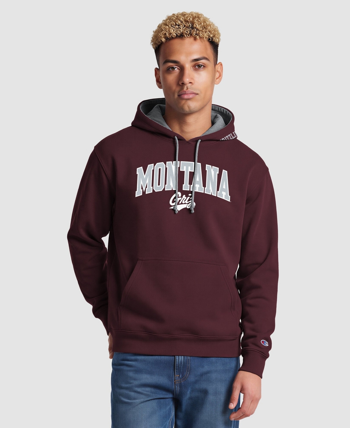Champion Men's Powerblend Graphic Classic-Fit Hoodie - Maroon