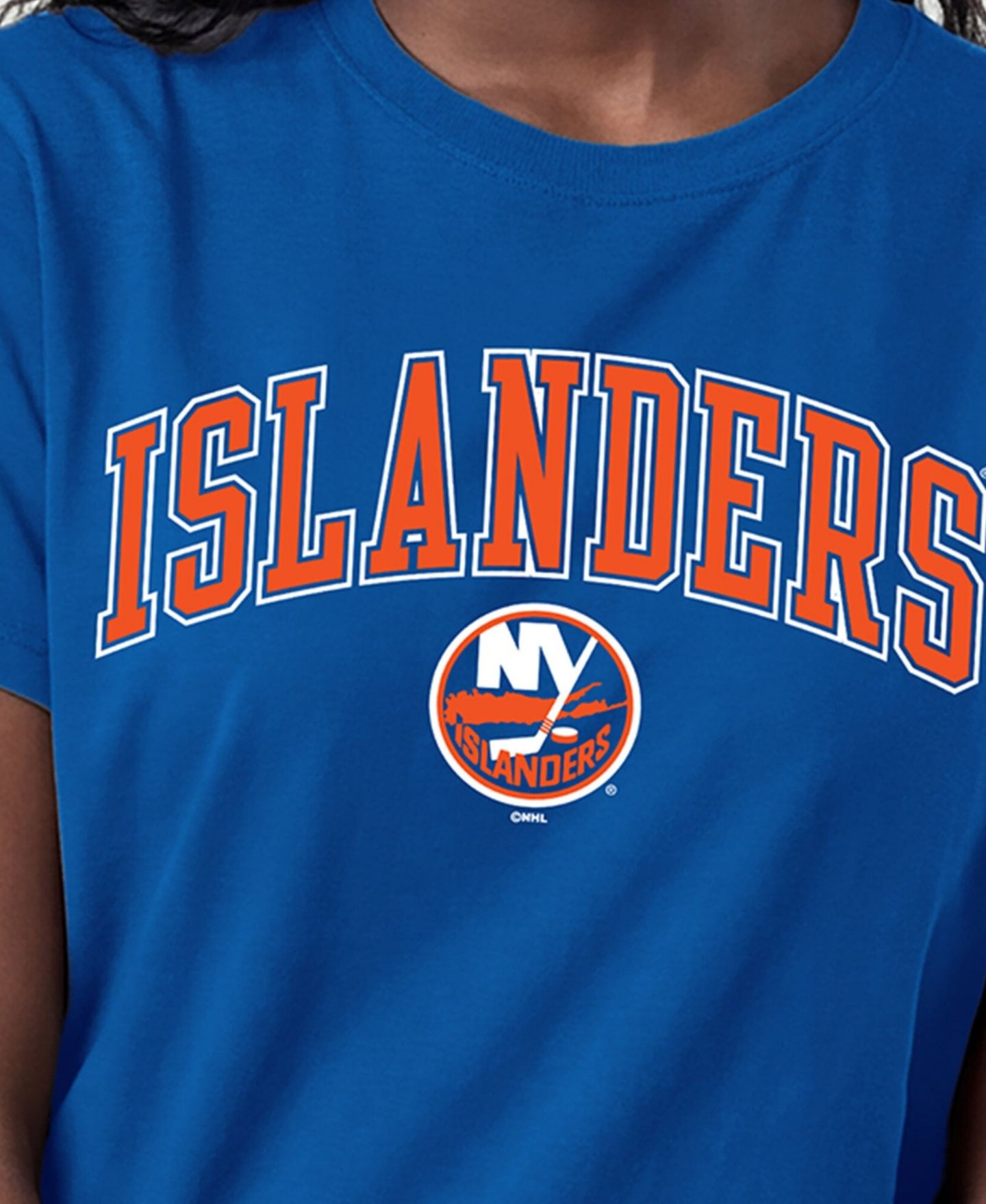 Женская футболка Champion Royal New York Islanders Arch Mascot Logo — фото 5