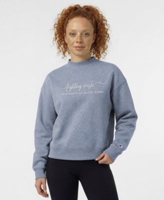 Women's  Light Blue Notre Dame Fighting Irish Triumph Mock Neck Sweatshirt