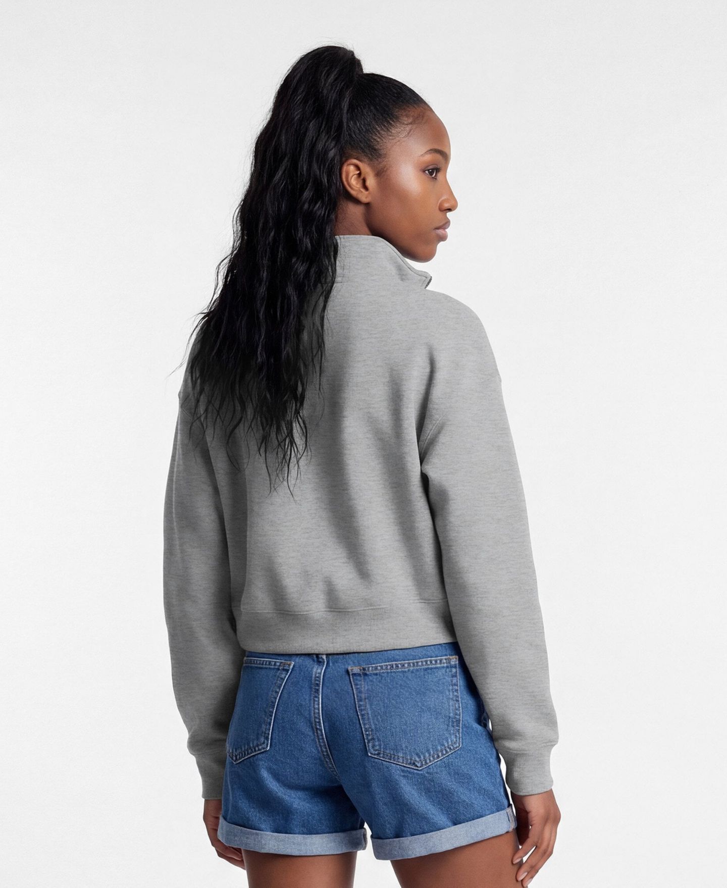 Женский свитер Champion Gray Oklahoma Sooners Academic Triumph Quarter-Zip Tri-Blend Pullover — фото 3