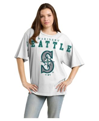 Women's  White Seattle Mariners Relaxed Big Text T-Shirt