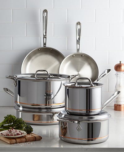 All-Clad All Clad D3 Stainless 3-ply Bonded Cookware Set, Nonstick 10 piece  - Macy's