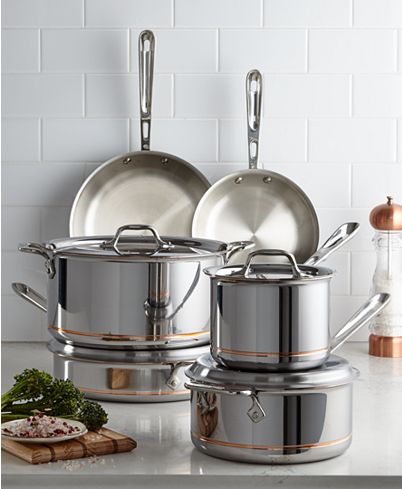 All-Clad Copper Core 10-Piece Cookware Set + 15-inch Baker & Pot Holder Set
