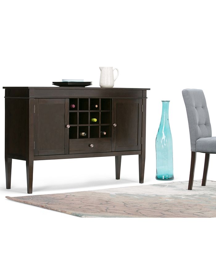 Simpli Home Thompson Sideboard Buffet & Wine Rack Macy's