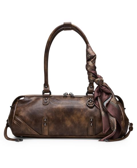Женская сумка Steve Madden Cierra Medium Scarf Detail Large Shoulder Handbag, цвет: Коричневый