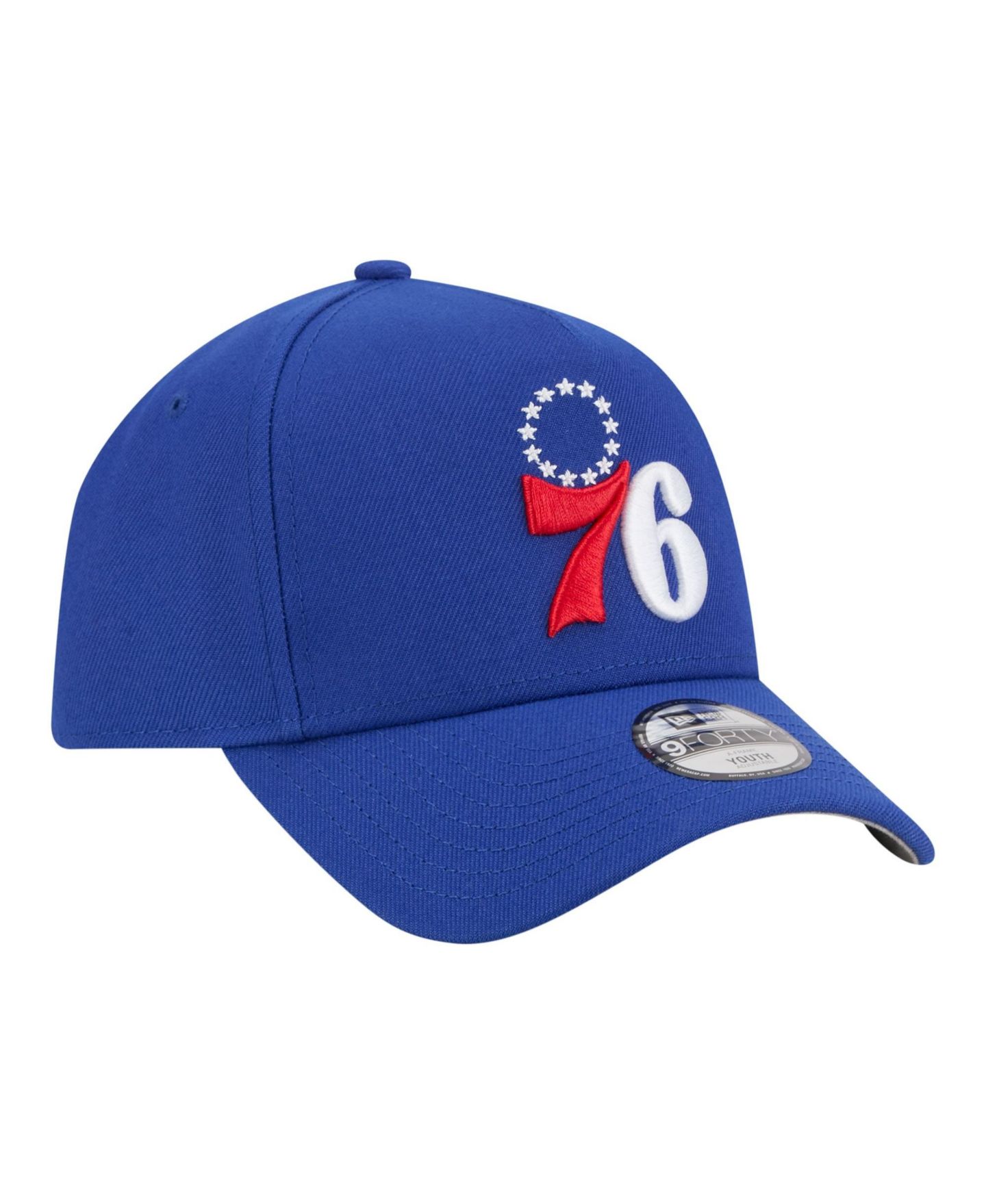 Детская бейсболка New Era Philadelphia 76ers 9FORTY A-Frame регулируемая, Royal — фото 3