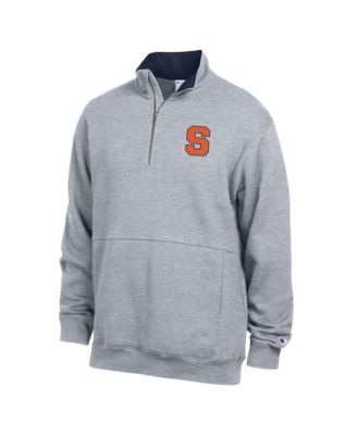 Men's  Heather Gray Syracuse Orange Fleece Quarter-Zip Pullover