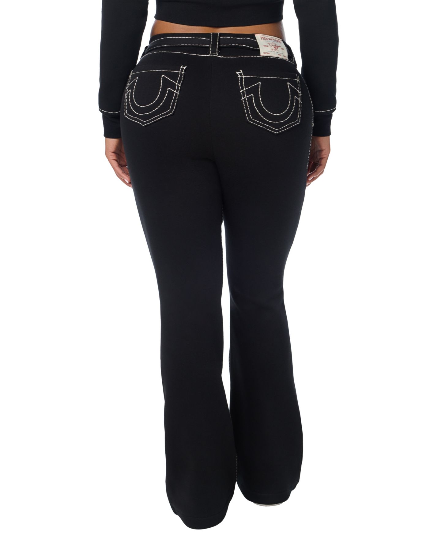 Женские брюки True Religion Pull-On Bootcut Cotton-Blend, цвет: Угольно-чёрный — фото 3