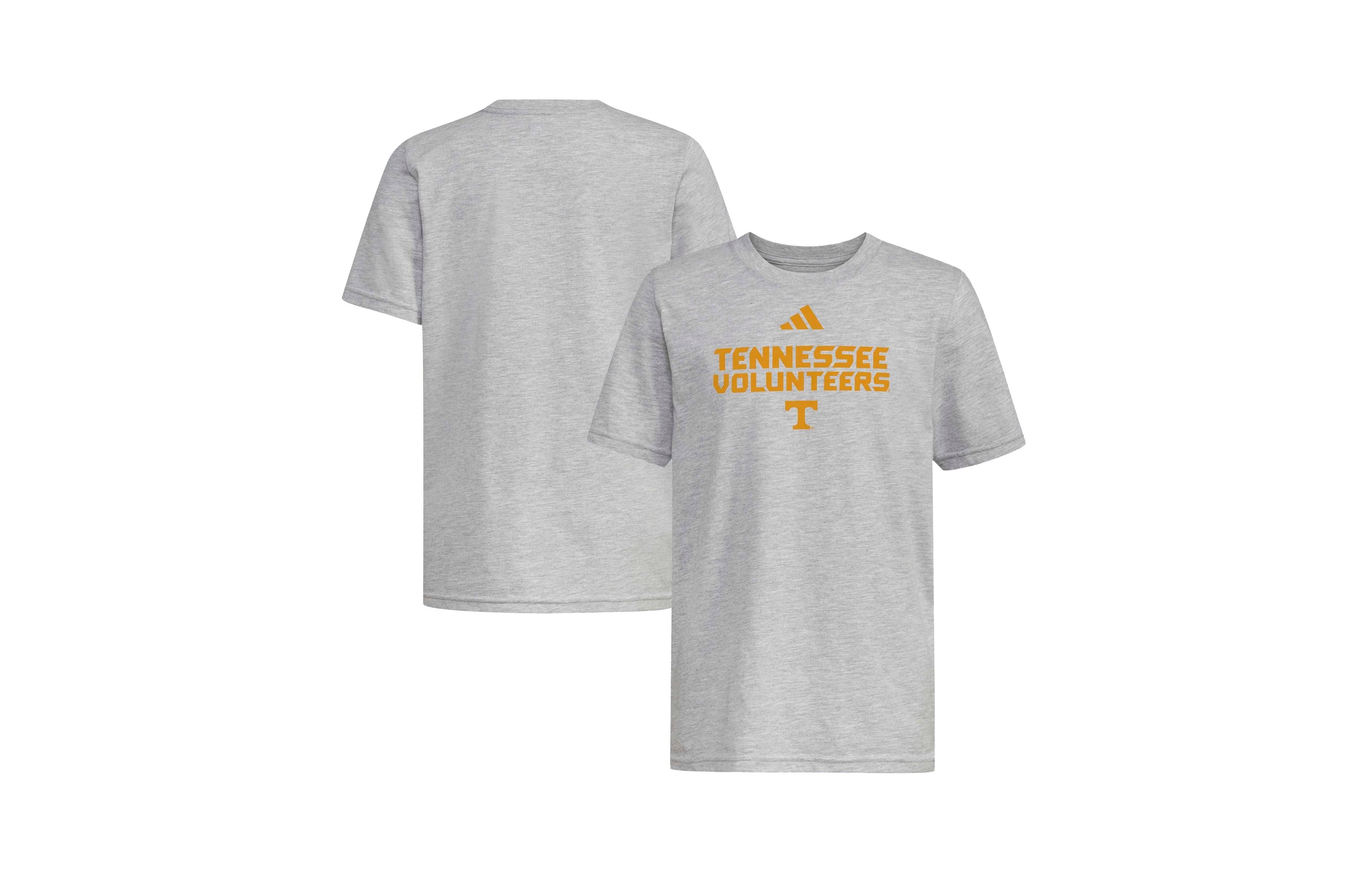 adidas Big Boys and Girls Gray Tennessee Volunteers Wordmark Fresh T-Shirt