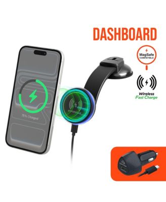 MaxCharge 15W Magnetic Wireless Fast-Charging Phone Mount, MagSafe-Compatible