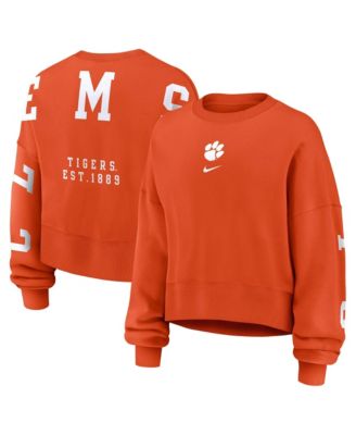 Women's Orange Clemson Tigers Oversized Phoenix Pullover Sweatshirt
