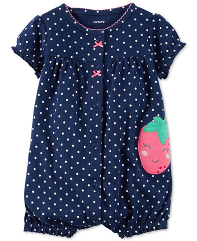 Carter's Dot-Print Strawberry Romper, Baby Girls (0-24 months)
