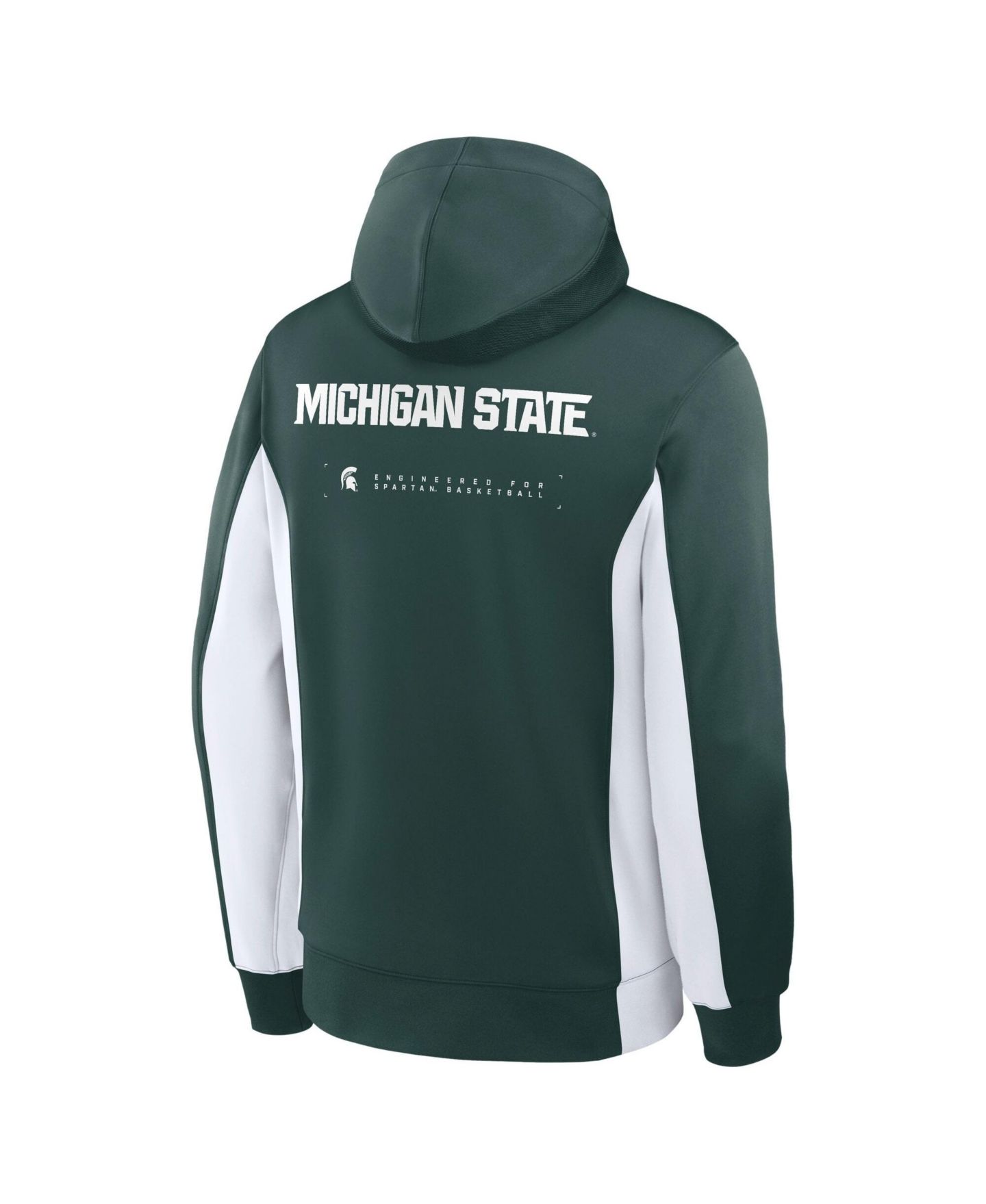 Мужская куртка Nike Green/White Michigan State Spartans Courtside Game Dri-FIT Full-Zip Hooded — фото 5