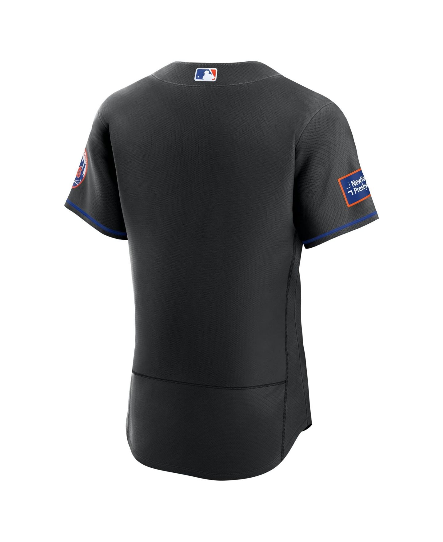 Мужской топ Nike Black New York Mets Alternate Sponsor Patch Authentic Jersey — фото 3