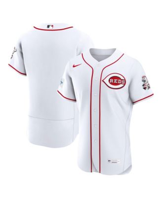 Men's White Cincinnati Reds Home Sponsor Patch Authentic Jersey