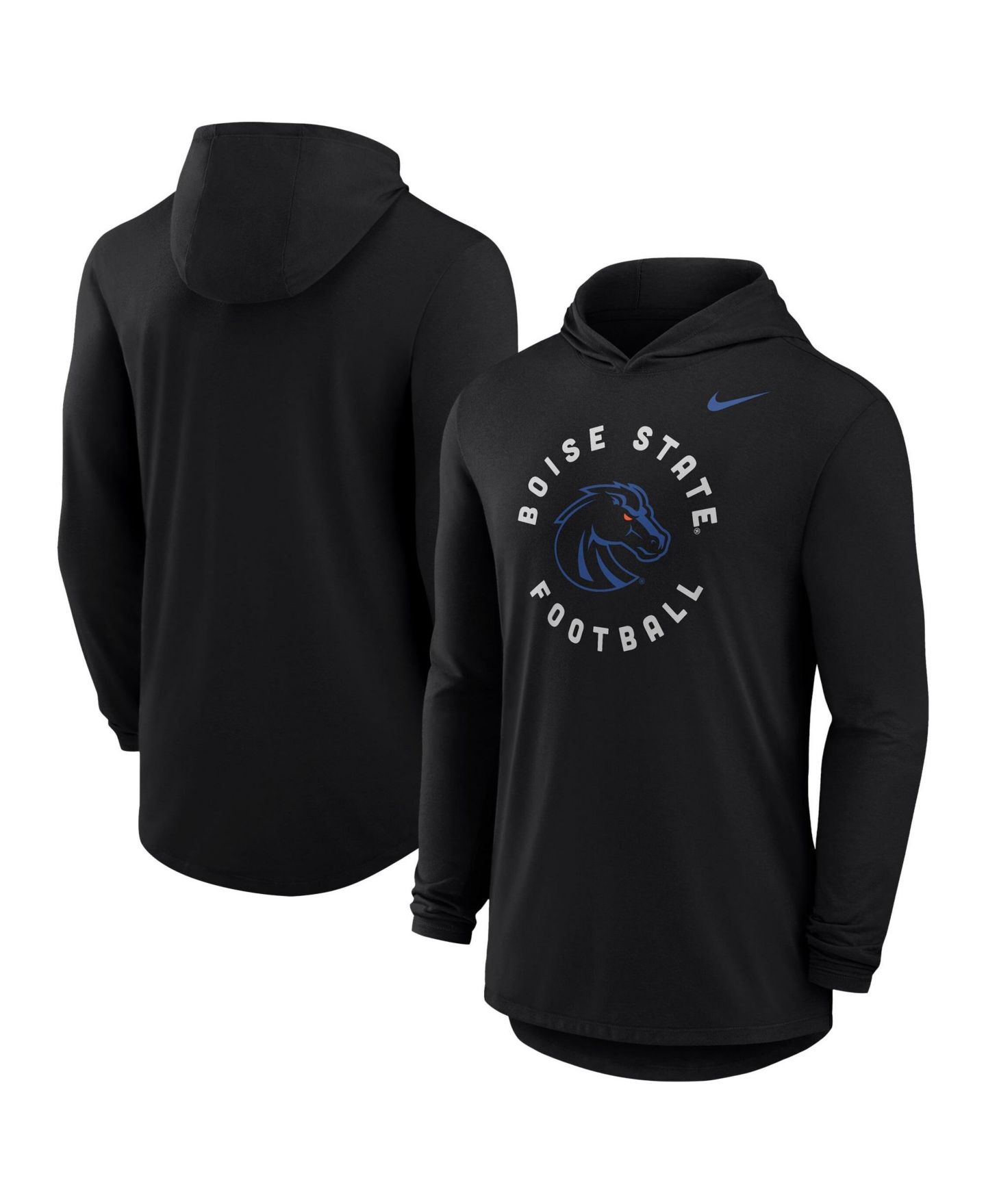 Мужская футболка Nike Black Boise State Broncos 2026 Coaches Collection Dri-FIT Long Sleeve Hooded — фото 1