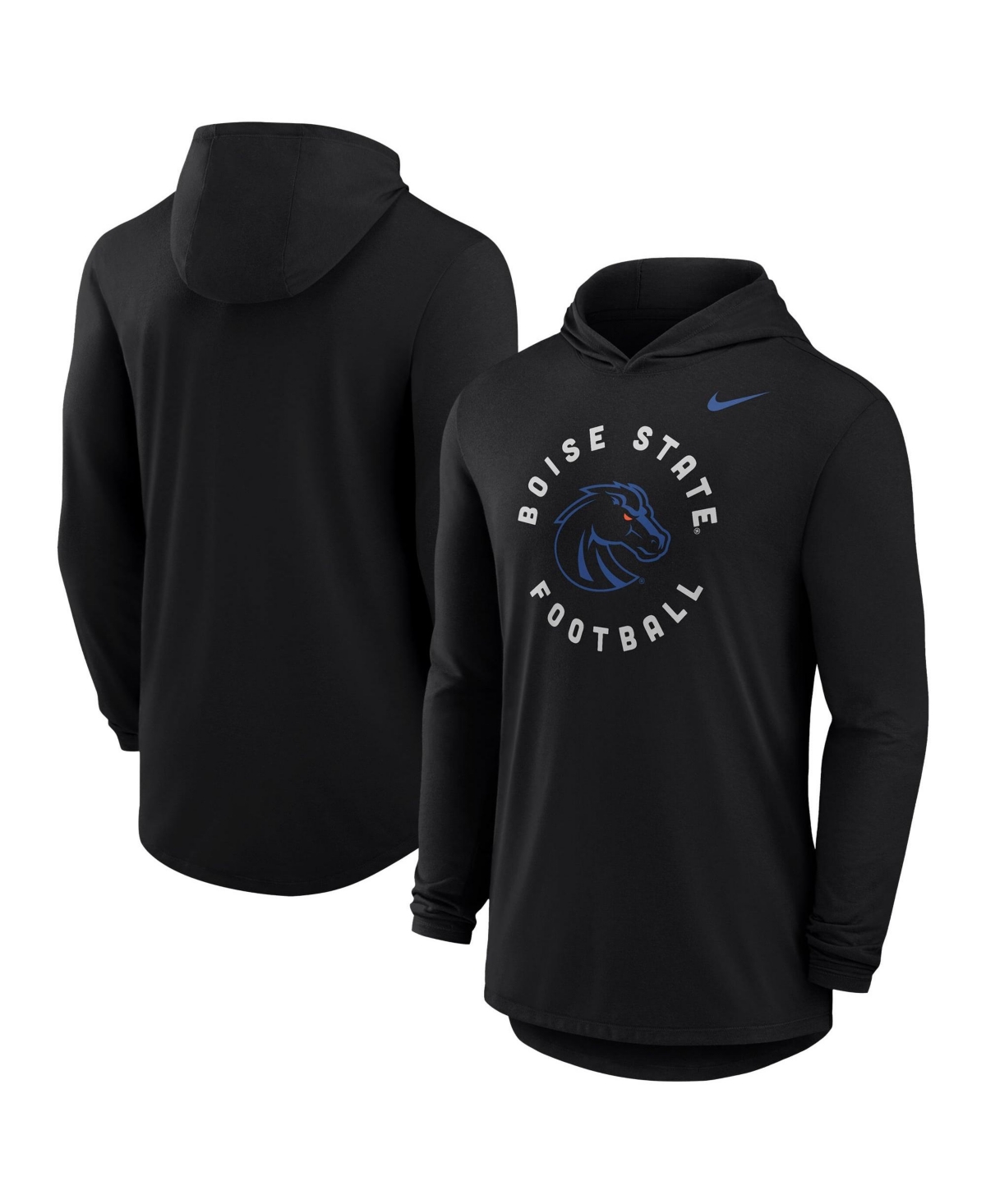 Nike Men's Black Boise State Broncos 2026 Coaches Collection Dri-fit Long Sleeve Hooded T-Shirt