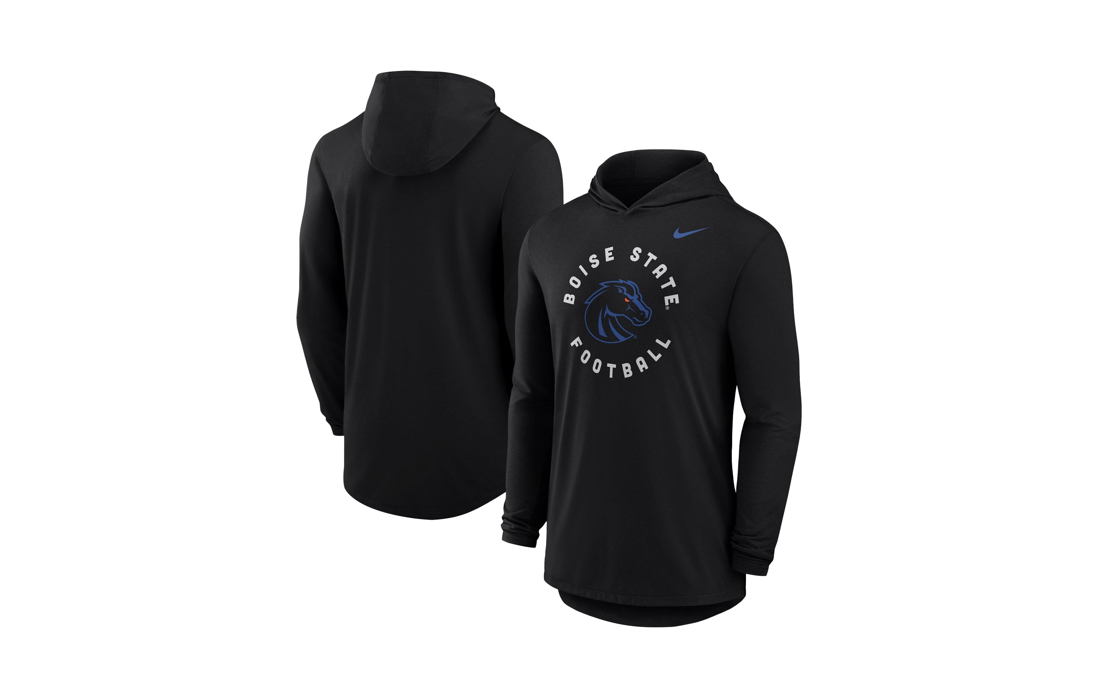 Nike Men's Black Boise State Broncos 2026 Coaches Collection Dri-fit Long Sleeve Hooded T-Shirt