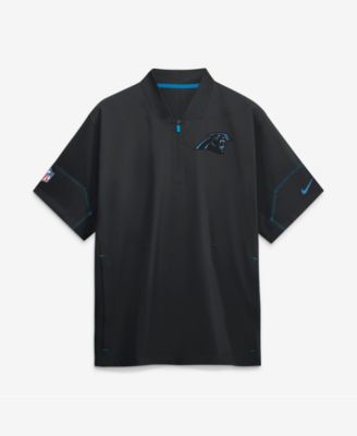 Men's Black Carolina Panthers Sideline Short Sleeve Quarter-Zip Coaches Jacket