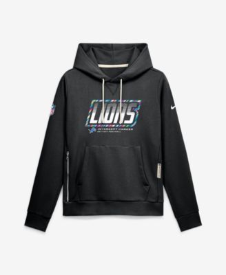 Women's  Black Detroit Lions 2026 NFL Crucial Catch Sideline Standard Issue Dri-FIT Pullover Hoodie