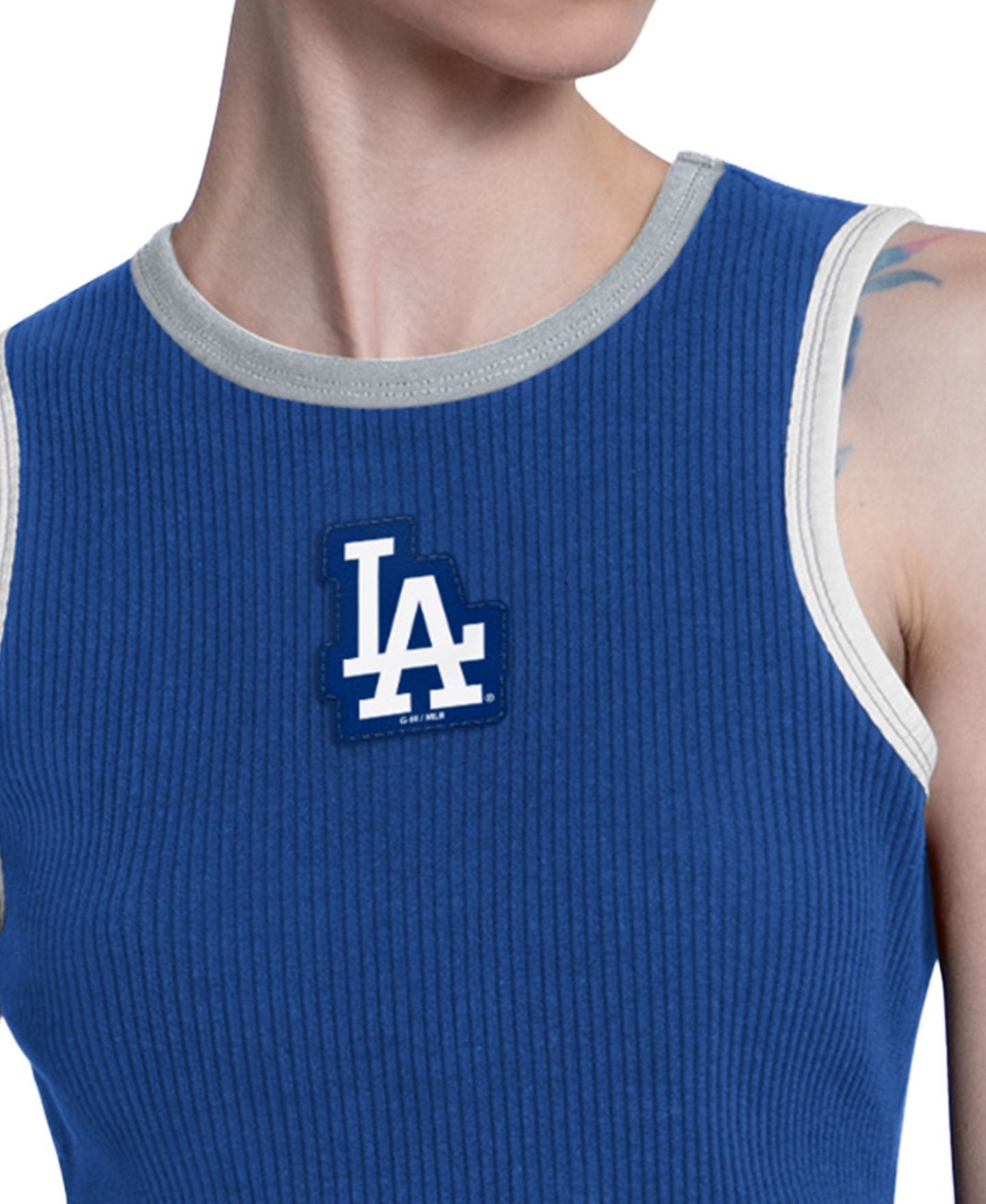 Женский топ Starter Royal Los Angeles Dodgers Cooperstown Play the Ball Cropped — фото 3