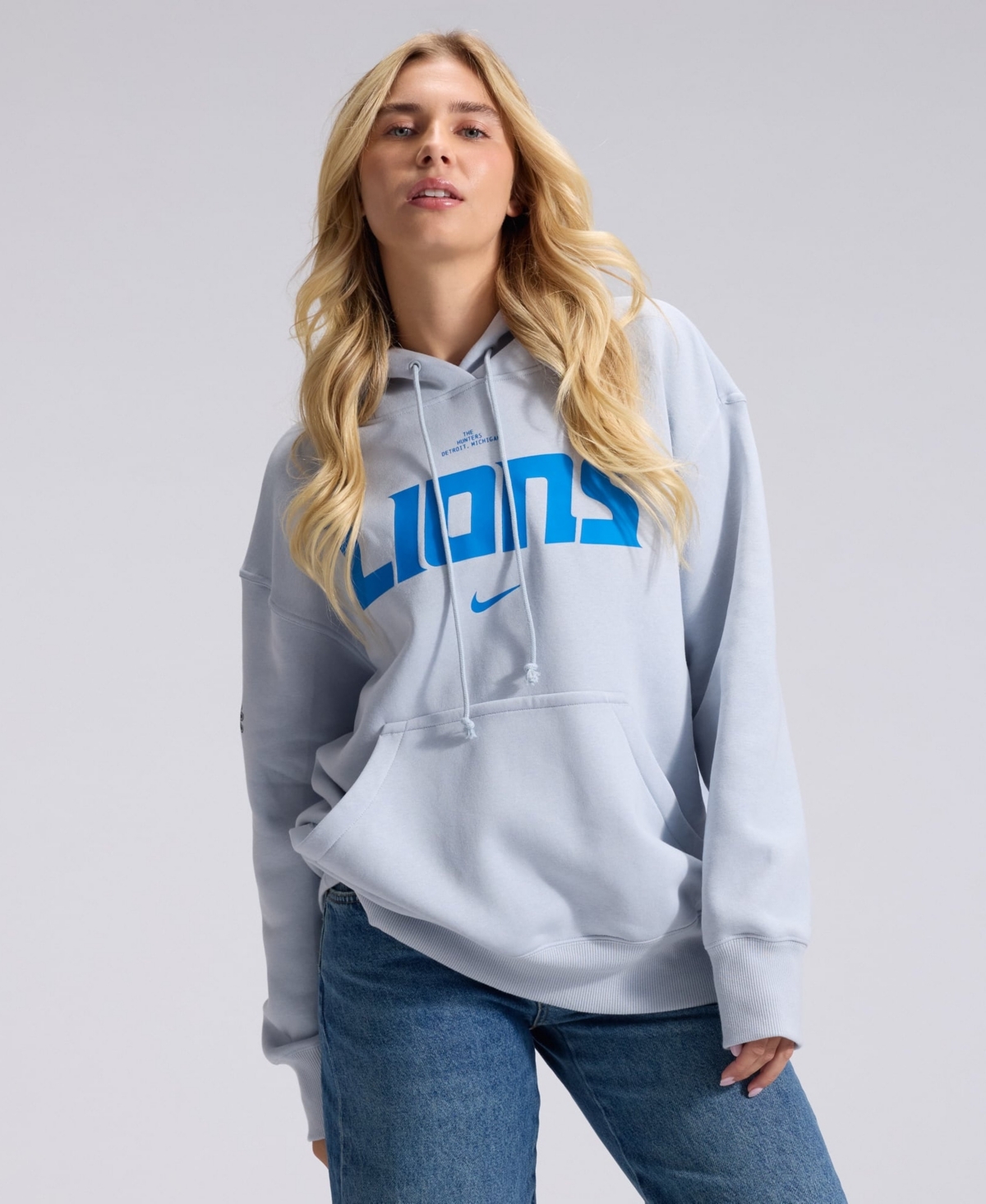 Nike Women's Silver Detroit Lions 2026 Rivalries Collection Oversized Pullover Hoodie - Silver