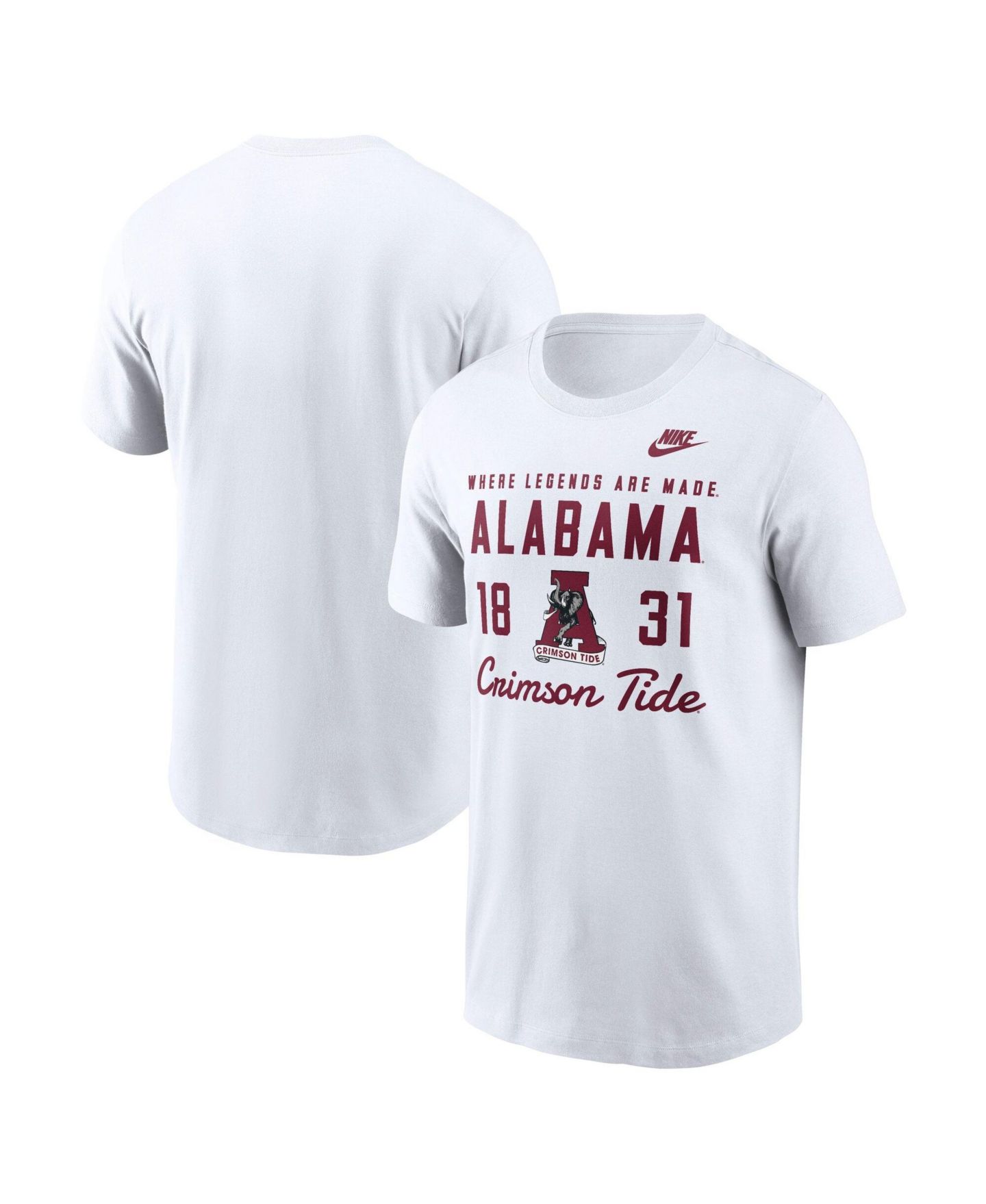 Мужская футболка Nike White Alabama Crimson Tide Legacy Stacked Established — фото 3