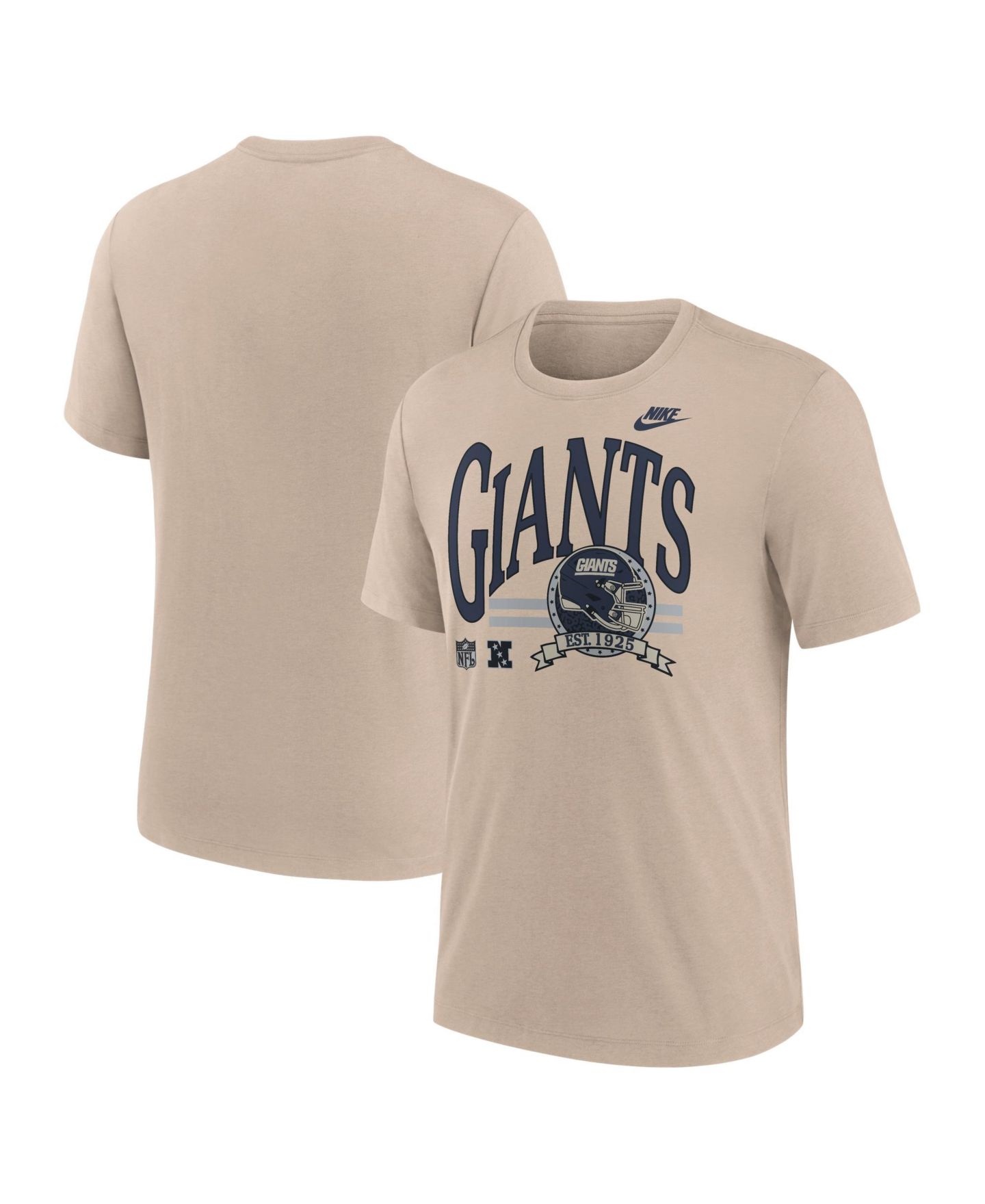 Мужская футболка Nike Sand New York Giants Rewind Tri-Blend — фото 1