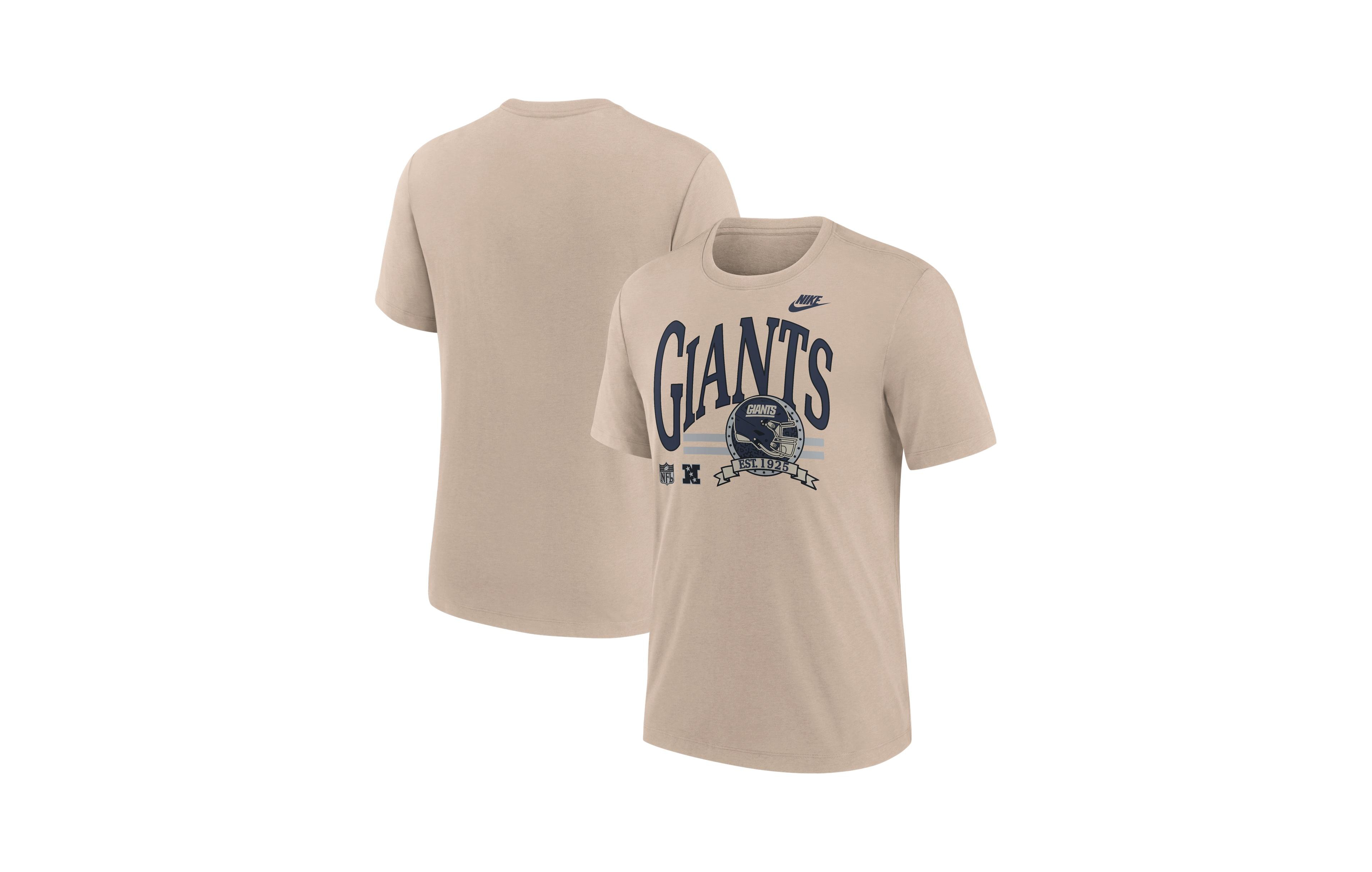 Nike Men's Sand New York Giants Rewind Tri-Blend T-Shirt