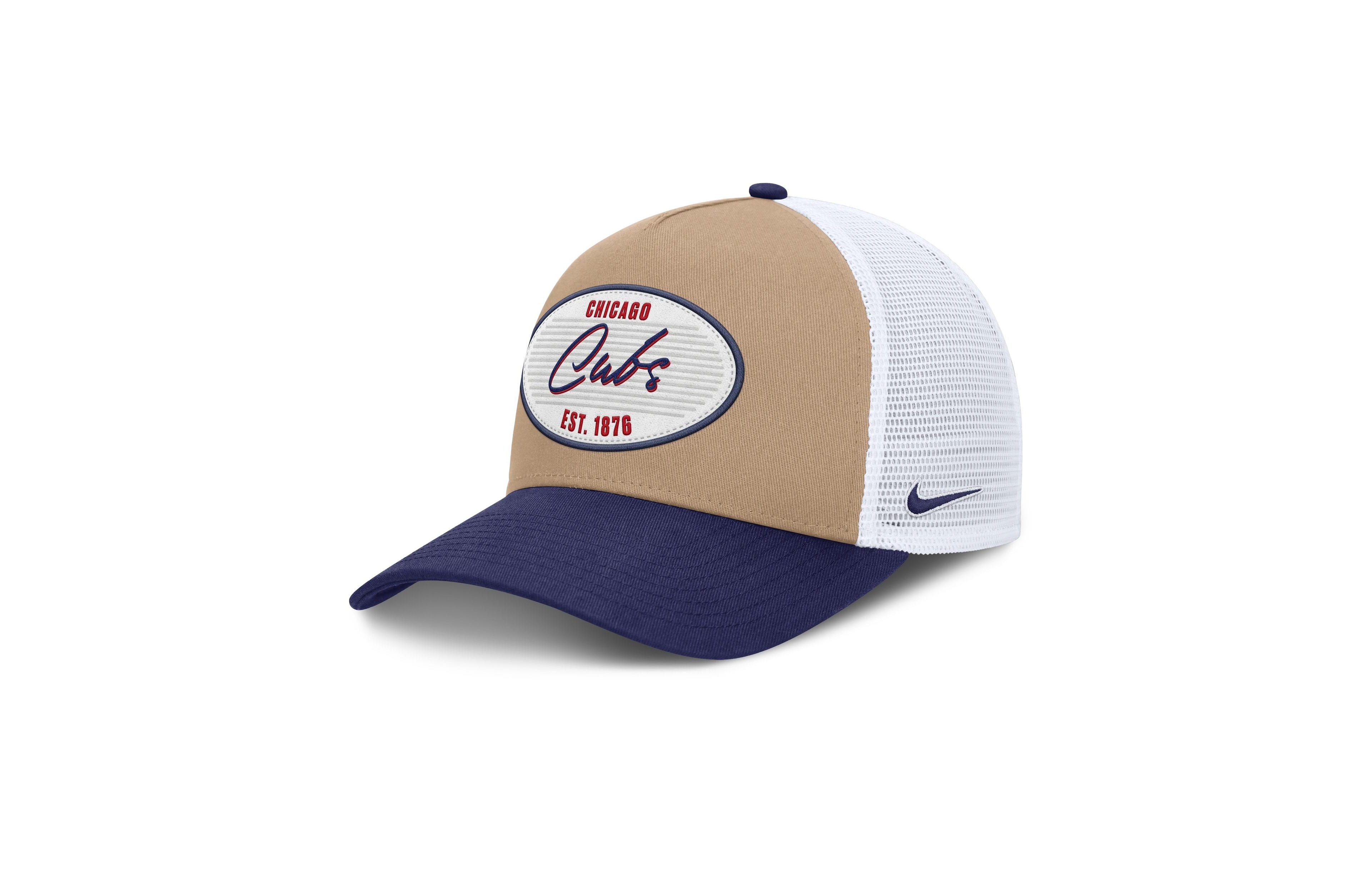 Nike Men's Khaki/Royal Chicago Cubs Rise A-Frame Trucker Adjustable Hat