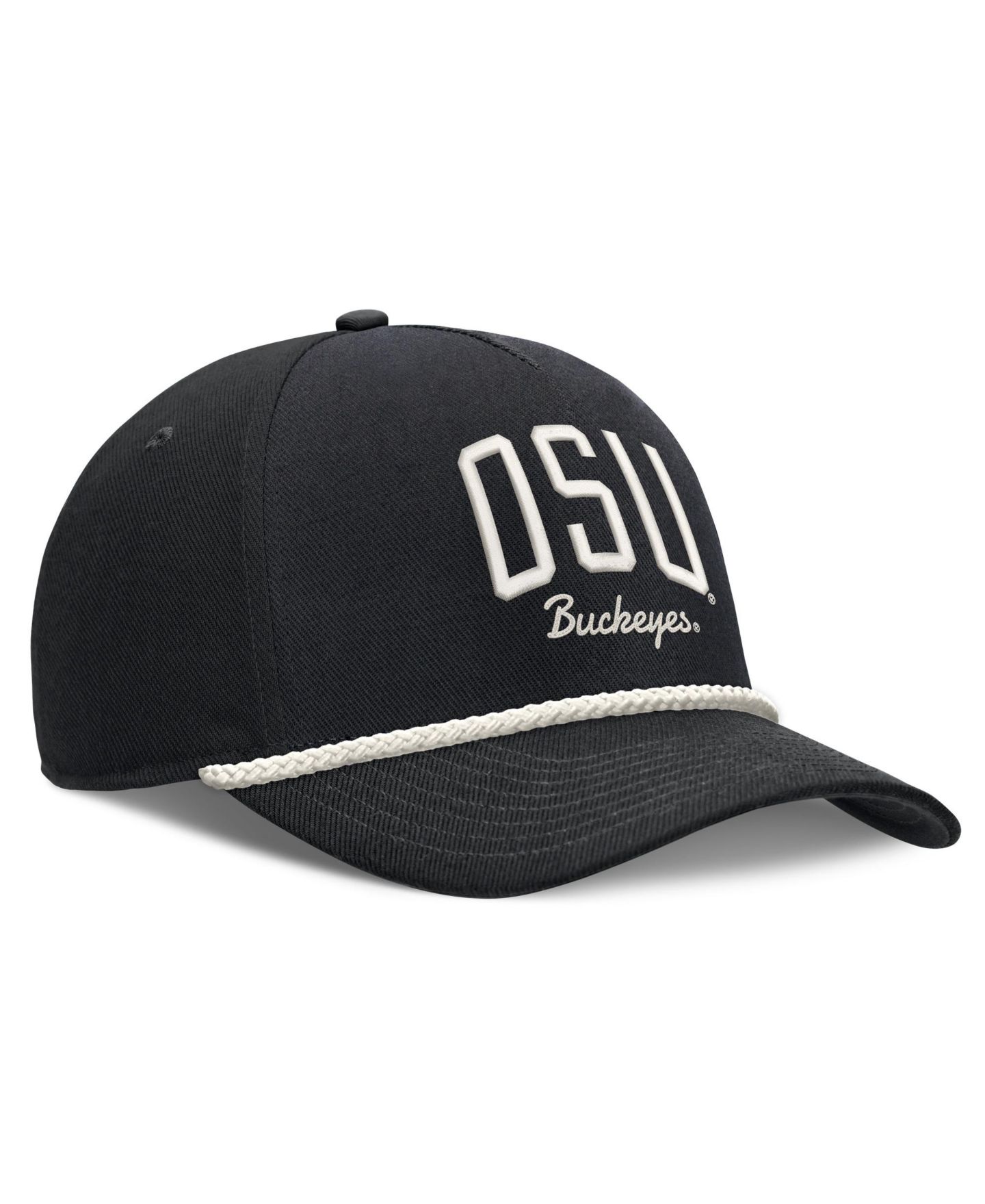 Кепка Nike Black Ohio State Buckeyes Letter Rope Rise Adjustable Hat — фото 3