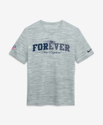 Men's  Silver New England Patriots Rivalries Collection Sideline Velocity T-Shirt