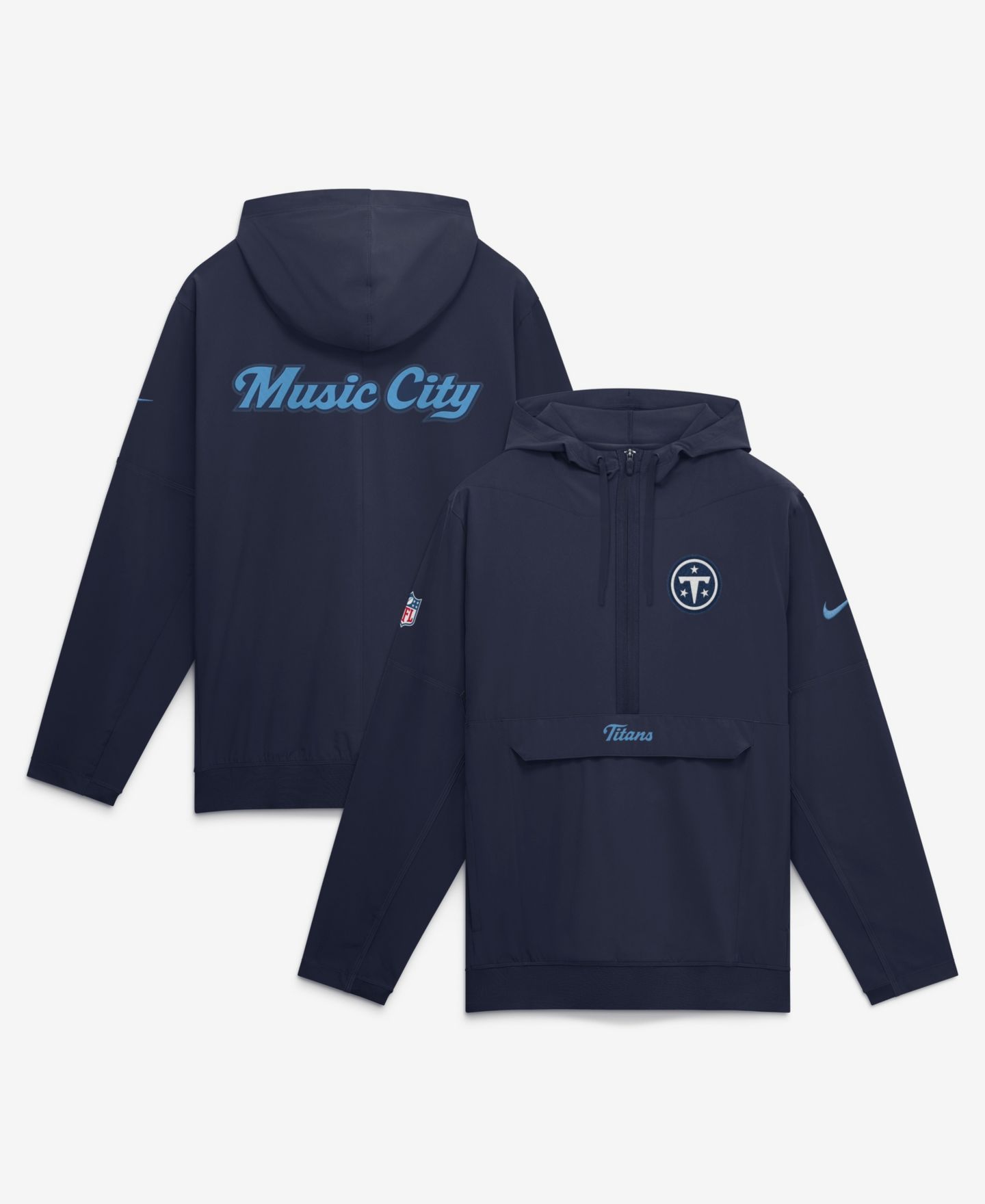 Мужская куртка Nike Navy Tennessee Titans 2026 Rivalries Collection Sideline Anorak Half-Zip — фото 1